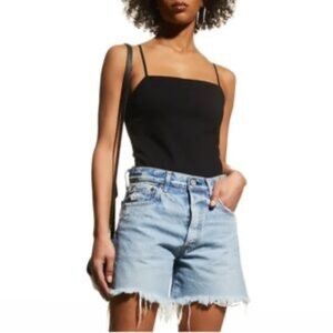 Moussy Vintage Cube Neck Cami Bodysuit Black Small Japan NWOT